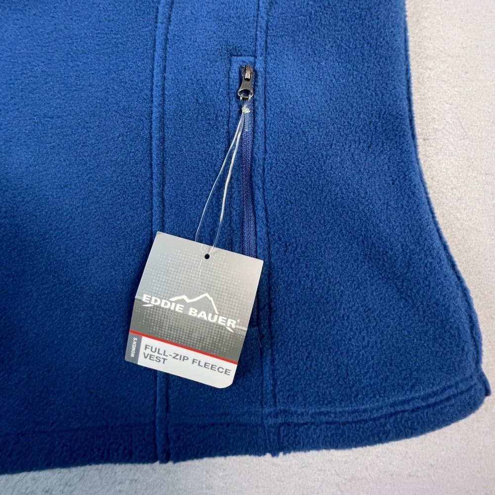Eddie Bauer Vest Womens 2XL Blue Busch Beer Full Zip Fleece L.I.T. Tech New - Picture 4 of 11